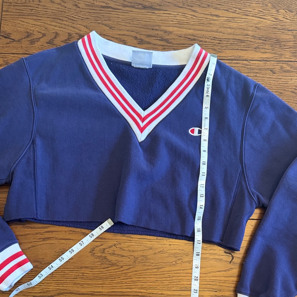 Champion Blue V-Neck Cropped Top